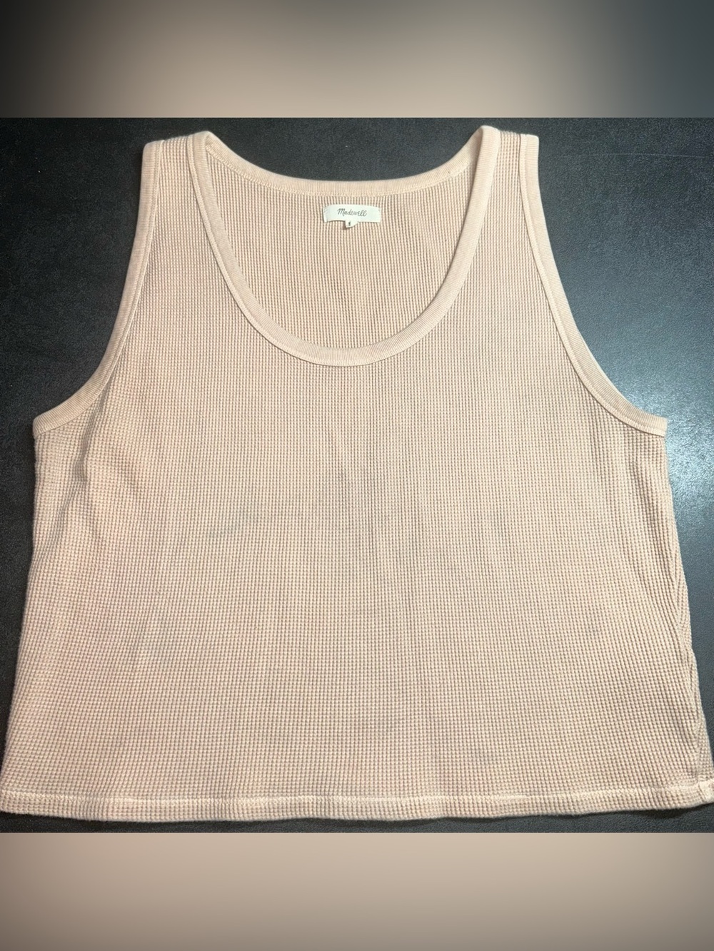 Madewell Women’s Size XXL Beige Waffle Knit Cropped Tank Top